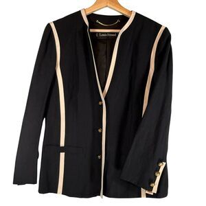 NOS Louis Feraud SIZE 6 Womens Blazer Jacket SILK LINEN VTG 1980s Quiet Luxury